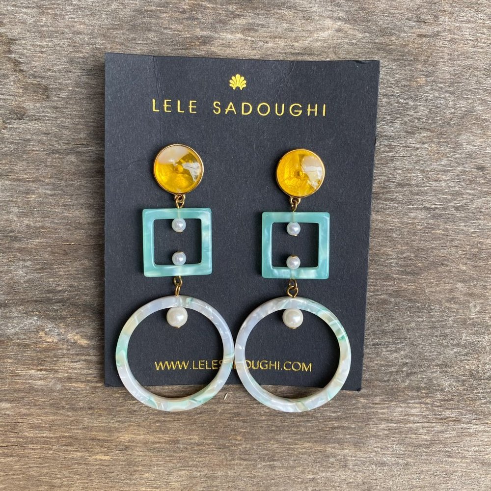 Lele Sadoughi Cage Imitation Pearl Drop Earrings